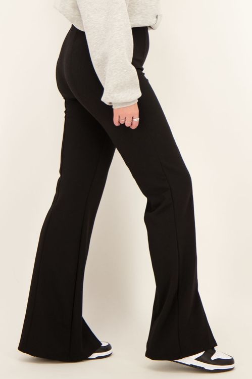 Black flared pants with slit | My Jewellery