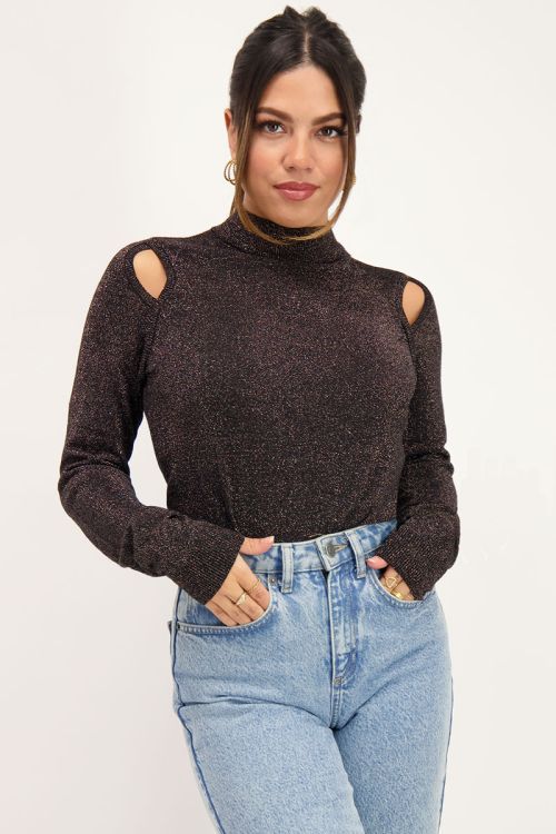 Zwarte top met open schouders | My Jewellery