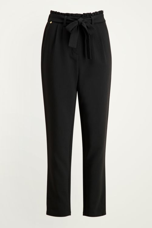 Zwarte paperbag pantalon, dames pantalon