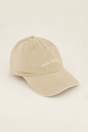 Beigefarbene Cap "c'est la vie"