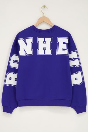 Blaues Oversize Sweatshirt "Bonheur"