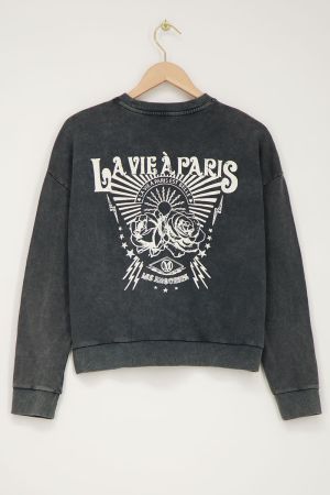 Graues Sweatshirt "La vie a Paris"