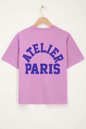 Fliederfarbenes T-Shirt "Atelier Paris"
