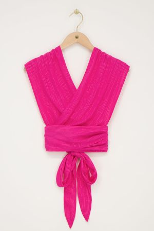 Pinkes Multiway-Top mit Lurex