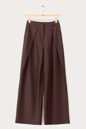 Braune Hose mit Bundfalten
