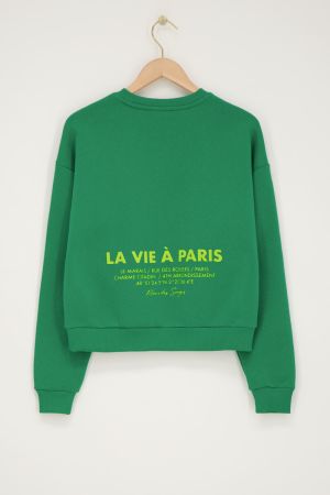 Grünes Sweatshirt "La vie a Paris"