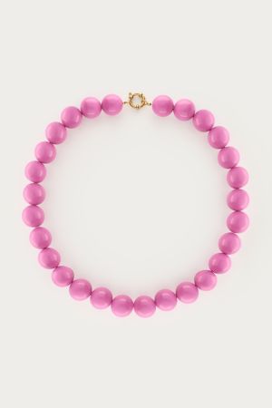 Pinke Kette mit groben Perlen