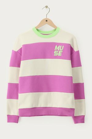Lila gestreifter Pullover "Muse"