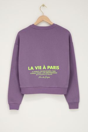 Lilafarbenes Sweatshirt "La vie a Paris"