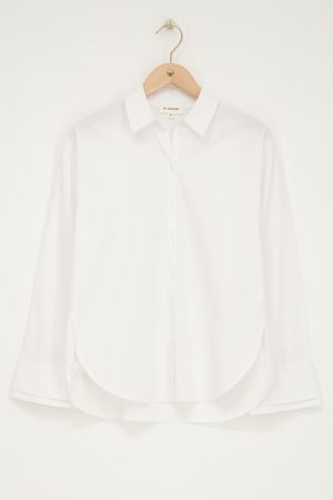 Weiße oversized Bluse mit doppelter Manschette