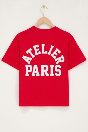 Rotes T-Shirt "Atelier paris"