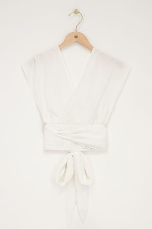 Weißes Multiway-Oberteil mit Lurex