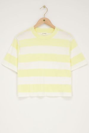 Gelb und weiß gestreiftes T-Shirt