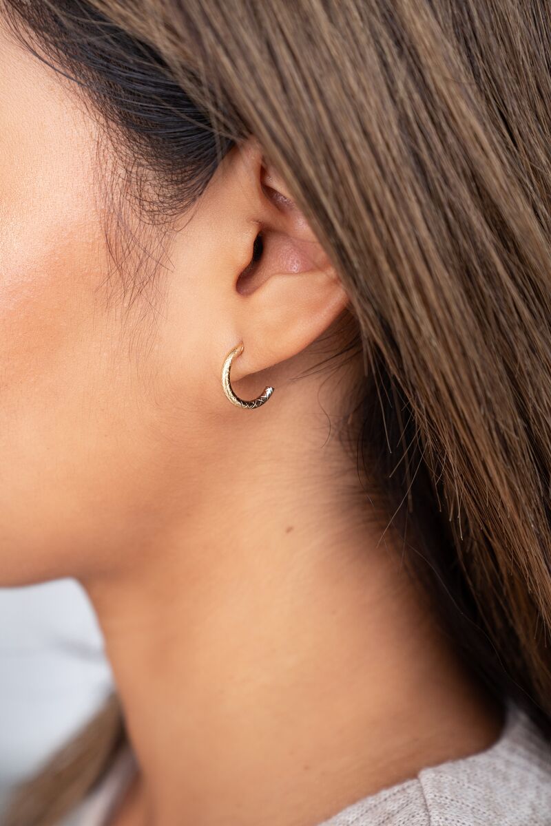 Mini hoop discount earrings with diamonds