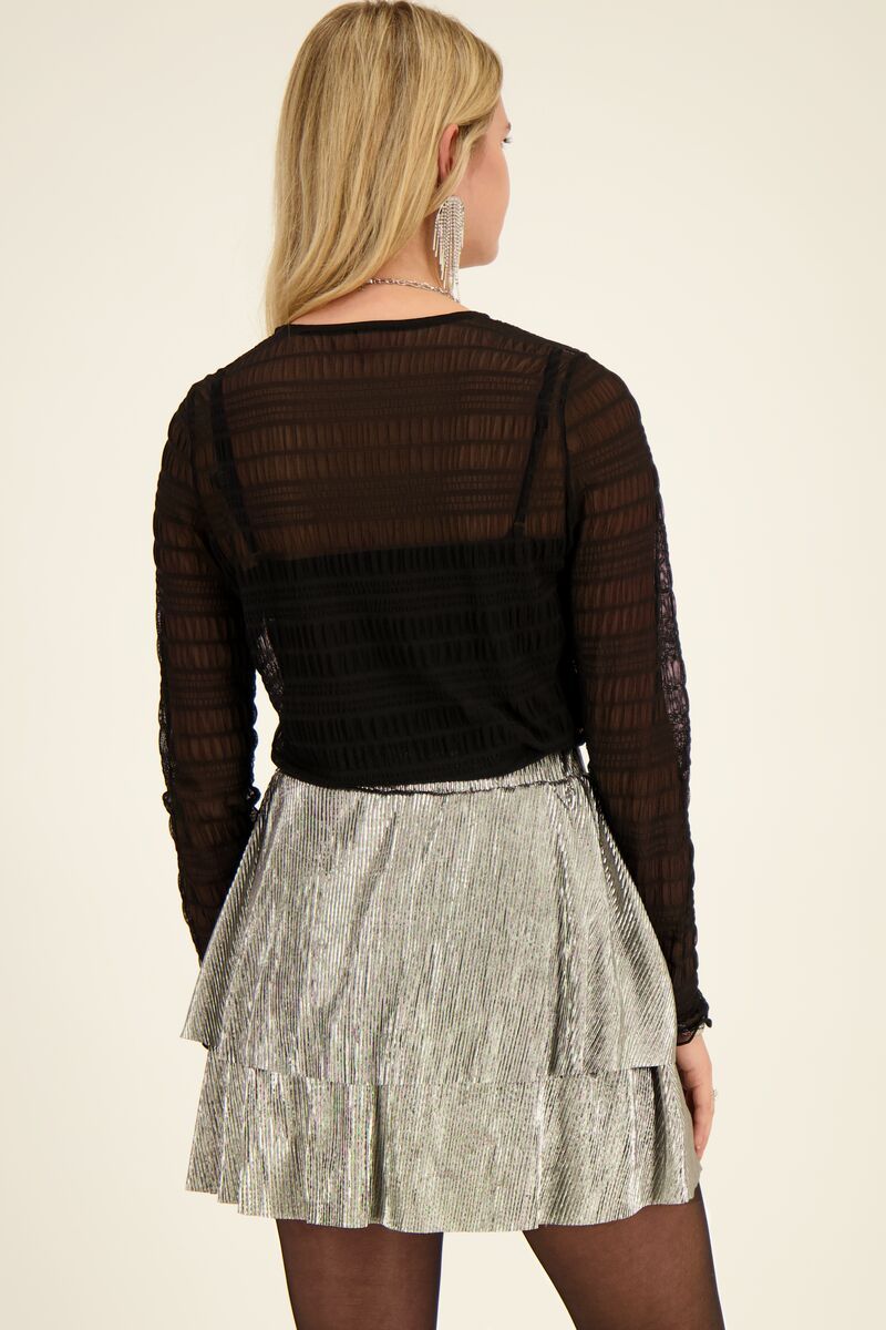 Silver pleated new arrivals wrap skirt