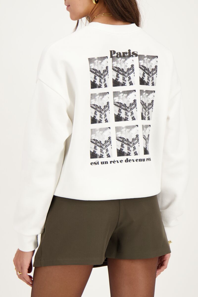 Witte sweater sale met print