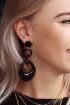 Oorbellen driedubbele ring zwart, Statement oorbellen
