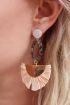 Oorhangers lichtroze waaier, statement oorbellen My Jewellery