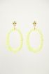 Gele statement oorhangers ovaal, statement oorbellen