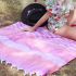 Handdoek strand dun roze wit