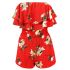 Jumpsuit bloemenprint rood