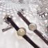 Bruin glitter horloge met zilveren details