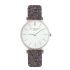 Bruin glitter horloge met zilveren details