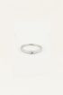 Ring vintage blauw steentje, ringen met steen