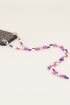 Telefoonkoord blauwe kralen My jewellery