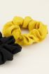 Scrunchie set geel & zwart | Haaraccessoires My Jewellery