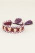Donkerrode bohemian armband met bedeltjes | My Jewellery