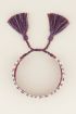 Donkerrode bohemian armband met bedeltjes | My Jewellery