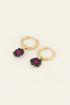 Oorbellen zwarte bloemetjes | Oorbellen | My Jewellery