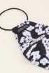 Zwart mondkapje met paarse bloemenprint | Mondkapjes | My Jewellery