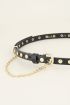 Leren riem goudkleurige studs en ketting | My Jewellery