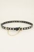 Leren riem goudkleurige studs en ketting | My Jewellery