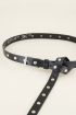 Leather belt with silver-coloured studs | My Jewellery