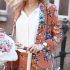 My Jewellery Blazer bloemenprint perzik kleur