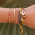 My Jewellery Armbandje stof afrika stijl kleuren schelp
