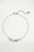 Armband roze kralen & muntjes, coin bracelet