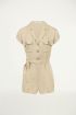 Beige overhemd playsuit, beige playsuit