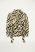 Beige oversized spijkerjas zebraprint, denim jacket