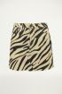 Beige spijkerrok zebraprint, denim rok