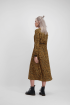 Bruine midi jurk met luipaard print, dierenprint jurk - styleshoots afbeelding - achterzijde