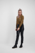 Bruine overslag blouse luipaard, blouse met print - styleshoots afbeelding - voorzijde