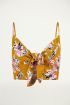 Crop top met bloemenprint, top met knoop