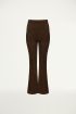 Flared broek lurex brons, wijd uitlopende pijpen