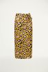 Gouden midi rok luipaardprint, midi rok