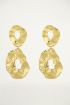 Gouden oorhangers open ovaal, statement oorbellen