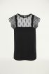 Kanten Top, Zwart, Tops